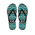 Teal Southwestern Navajo Pattern Print Flip Flops