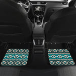 Teal Southwestern Navajo Pattern Print Front and Back Car Floor Mats