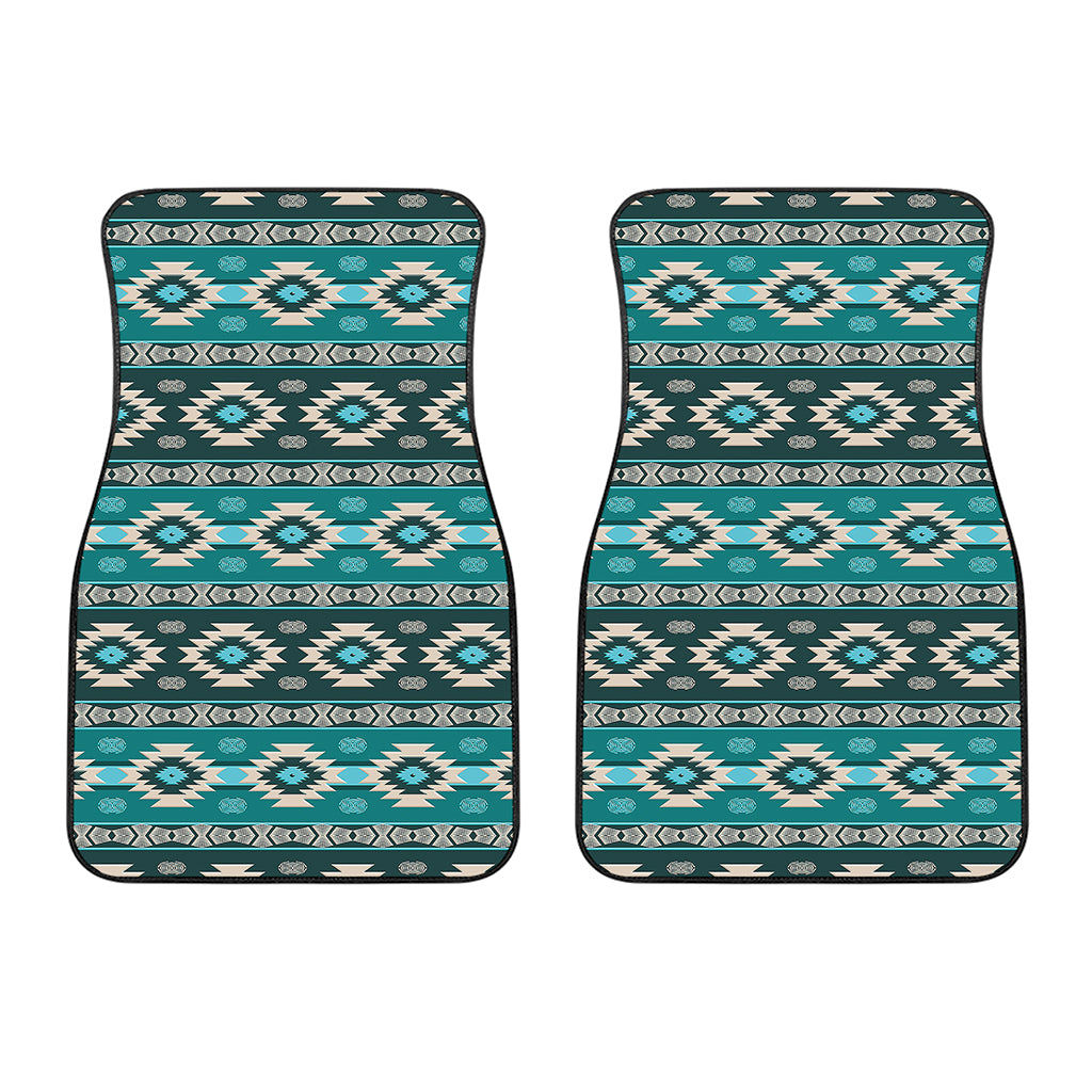 Teal Southwestern Navajo Pattern Print Front Car Floor Mats