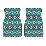 Teal Southwestern Navajo Pattern Print Front Car Floor Mats