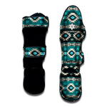 Teal Southwestern Navajo Pattern Print Muay Thai Shin Guard