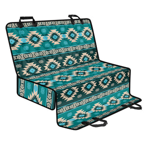 Teal Southwestern Navajo Pattern Print Pet Car Back Seat Cover