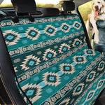 Teal Southwestern Navajo Pattern Print Pet Car Back Seat Cover