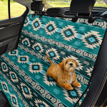 Teal Southwestern Navajo Pattern Print Pet Car Back Seat Cover