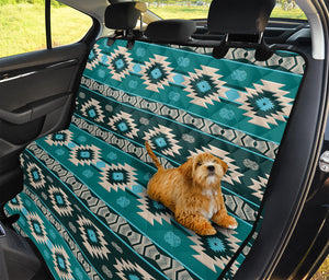 Teal Southwestern Navajo Pattern Print Pet Car Back Seat Cover