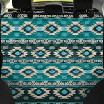 Teal Southwestern Navajo Pattern Print Pet Car Back Seat Cover