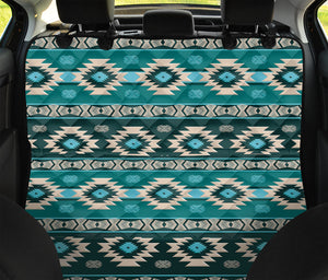 Teal Southwestern Navajo Pattern Print Pet Car Back Seat Cover