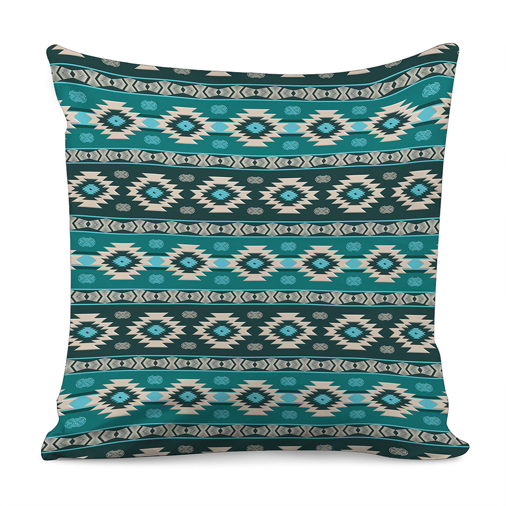 Teal Southwestern Navajo Pattern Print Pillow Cover