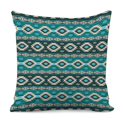 Teal Southwestern Navajo Pattern Print Pillow Cover