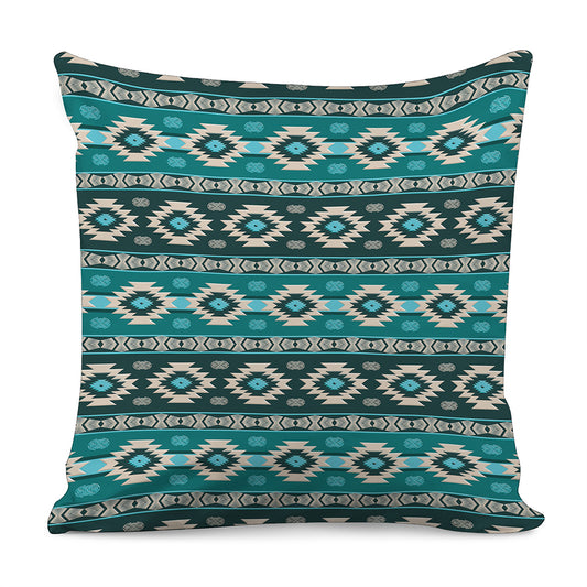 Teal Southwestern Navajo Pattern Print Pillow Cover