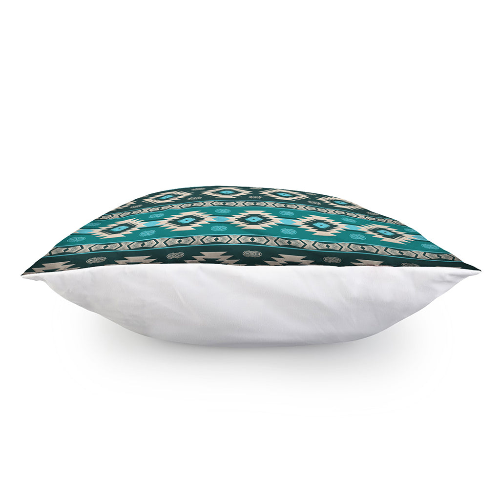 Teal Southwestern Navajo Pattern Print Pillow Cover