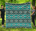 Teal Southwestern Navajo Pattern Print Quilt