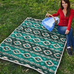 Teal Southwestern Navajo Pattern Print Quilt