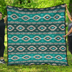 Teal Southwestern Navajo Pattern Print Quilt