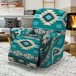 Teal Southwestern Navajo Pattern Print Recliner Slipcover