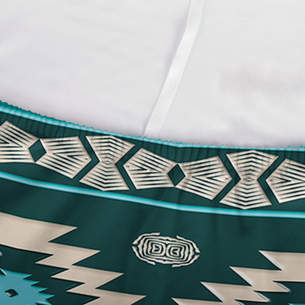 Teal Southwestern Navajo Pattern Print Sofa Cover