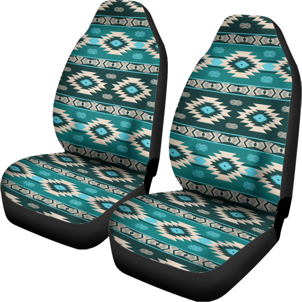 Teal Southwestern Navajo Pattern Print Universal Fit Car Seat Covers