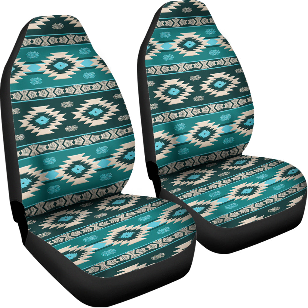 Teal Southwestern Navajo Pattern Print Universal Fit Car Seat Covers