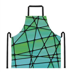 Teal Stained Glass Mosaic Print Apron