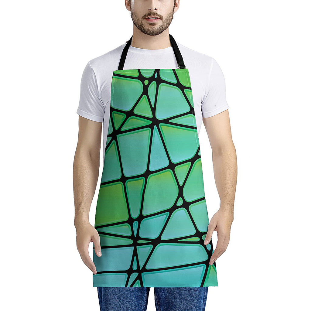 Teal Stained Glass Mosaic Print Apron