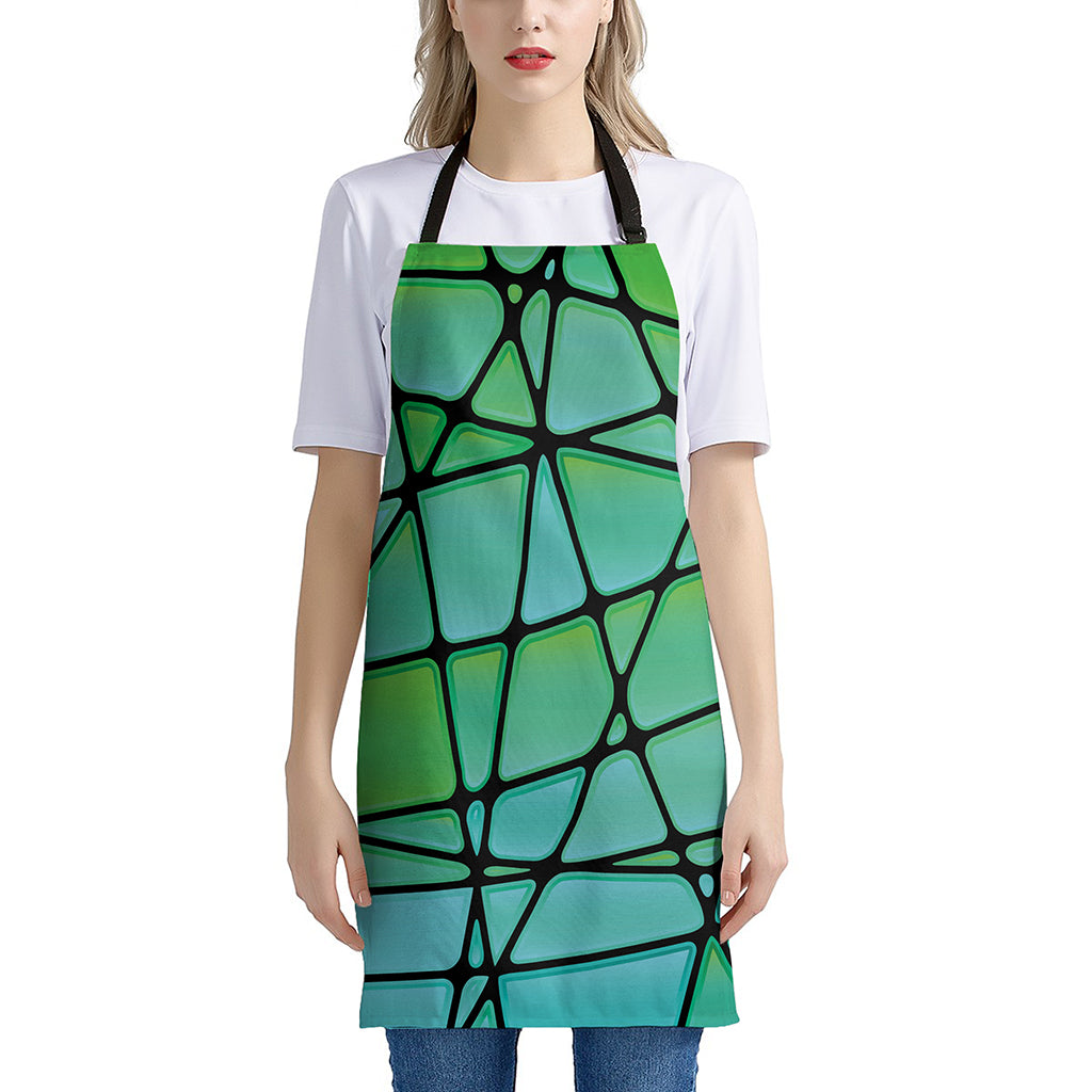 Teal Stained Glass Mosaic Print Apron