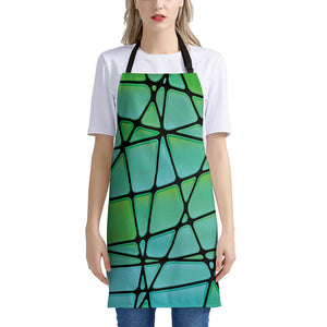 Teal Stained Glass Mosaic Print Apron