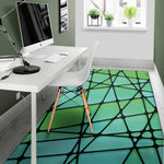 Teal Stained Glass Mosaic Print Area Rug