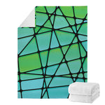 Teal Stained Glass Mosaic Print Blanket