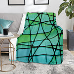 Teal Stained Glass Mosaic Print Blanket