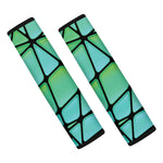 Teal Stained Glass Mosaic Print Car Seat Belt Covers