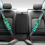 Teal Stained Glass Mosaic Print Car Seat Belt Covers