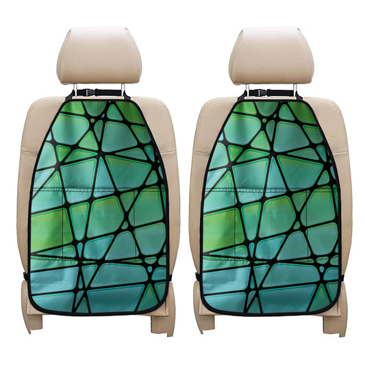 Teal Stained Glass Mosaic Print Car Seat Organizers