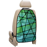 Teal Stained Glass Mosaic Print Car Seat Organizers