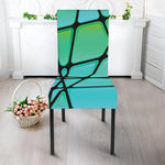 Teal Stained Glass Mosaic Print Dining Chair Slipcover