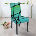 Teal Stained Glass Mosaic Print Dining Chair Slipcover