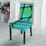 Teal Stained Glass Mosaic Print Dining Chair Slipcover