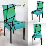 Teal Stained Glass Mosaic Print Dining Chair Slipcover