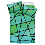 Teal Stained Glass Mosaic Print Duvet Cover Bedding Set