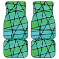 Teal Stained Glass Mosaic Print Front and Back Car Floor Mats