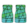 Teal Stained Glass Mosaic Print Front Car Floor Mats