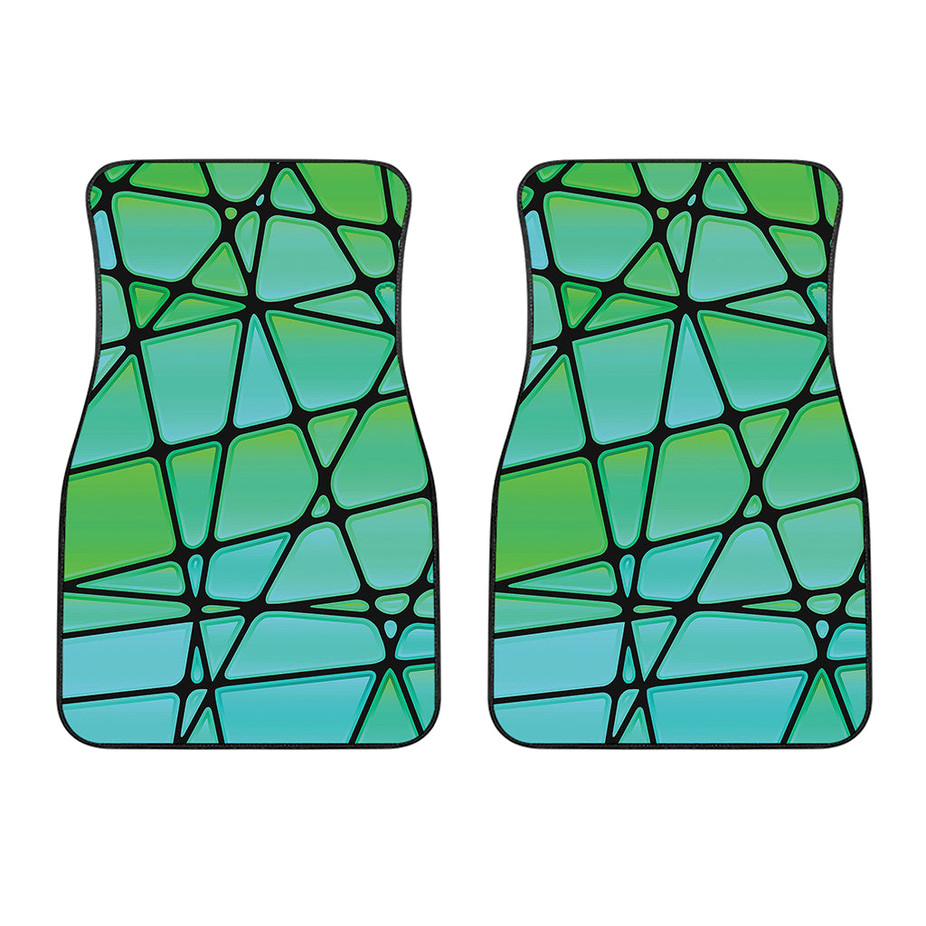 Teal Stained Glass Mosaic Print Front Car Floor Mats