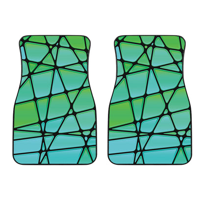 Teal Stained Glass Mosaic Print Front Car Floor Mats