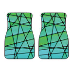 Teal Stained Glass Mosaic Print Front Car Floor Mats