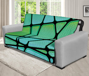 Teal Stained Glass Mosaic Print Futon Protector