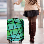 Teal Stained Glass Mosaic Print Luggage Cover