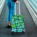Teal Stained Glass Mosaic Print Luggage Cover