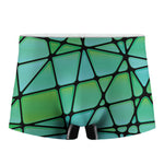 Teal Stained Glass Mosaic Print Men's Boxer Briefs