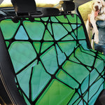 Teal Stained Glass Mosaic Print Pet Car Back Seat Cover