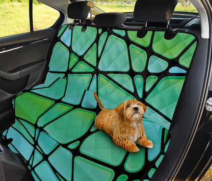 Teal Stained Glass Mosaic Print Pet Car Back Seat Cover
