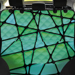Teal Stained Glass Mosaic Print Pet Car Back Seat Cover